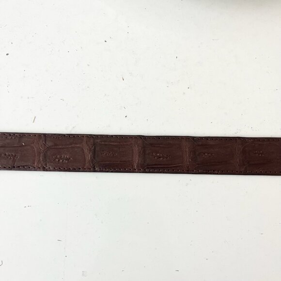 NEW Rod Patrick Boots Mens Western Belt 1.25" Taper Size 38 Brown Caiman Leather - Picture 5 of 12